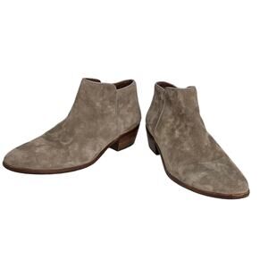Sam Edelman Womens Boots 8‎ Beige Petty Ankle Booties Low Block Heel Zip Bootie